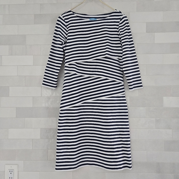 J. McLaughlin Nicola Tiered Layered Wrap Dress 3/4 Sleeve Knee Length Mini Small - Picture 4 of 9